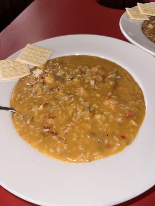 A bowl of Cajun seafood from the Crawfish Hole kitchen